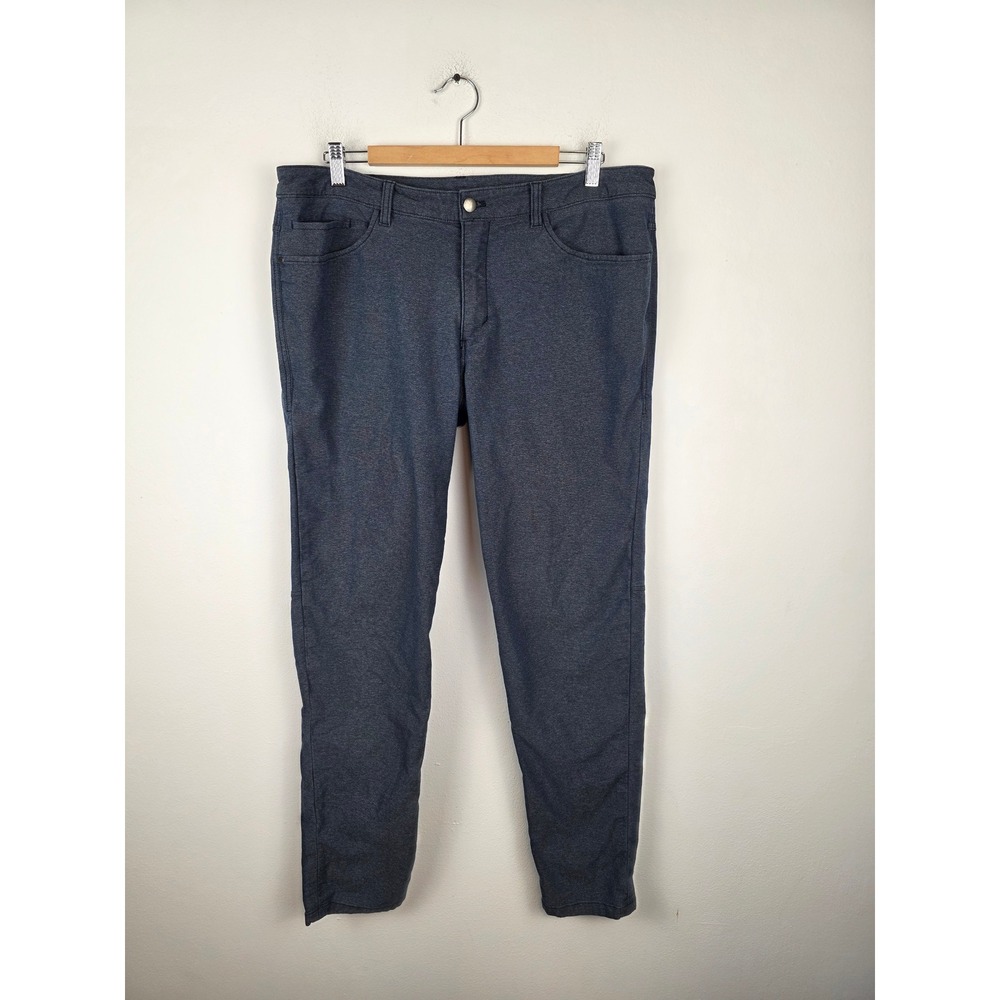 Lululemon ABC Pant Slim Warpstreme Mens 36 Heathered Navy Blue 5-Pocket Trouser